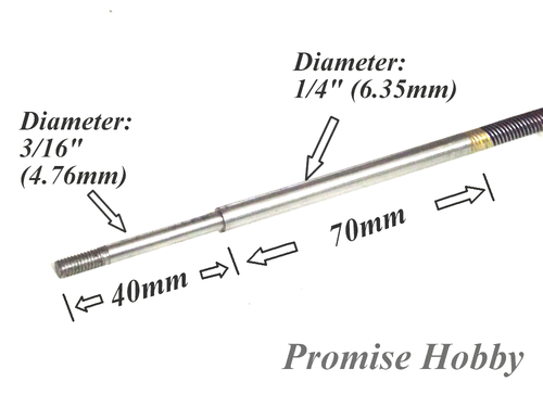 1/4" X 590mm Left Flex Cable W/ 1/4" to 3/16" Prop Propeller Shaft for RC Boat - Picture 2 of 4