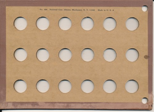 National Coin Album Coin Board No. 456 Blank US Dimes - Picture 1 of 2