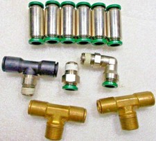 Prestolok Push To Connect Coupling 90° Elbow Tee Connector for 3/8" Tubing 11Pcs