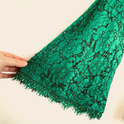 Moss & Spy Size 12 Green Lace Bell Sleeve Top Designer Made In Australia - Picture 10 of 24