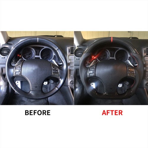 Hydro Dip Steering Wheel Carbon Fiber Fit Lexus IS250 IS300 IS350 IS F 2006-2012 - Picture 4 of 9