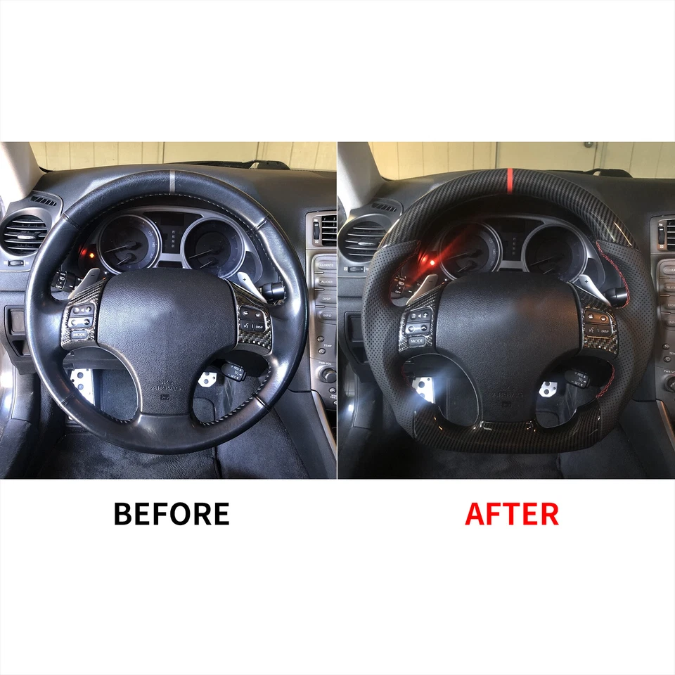 Volante Fit Lexus IS250 Hydro Dip fibra de carbono IS F IS350 2006-2012 Foto 4 de 4