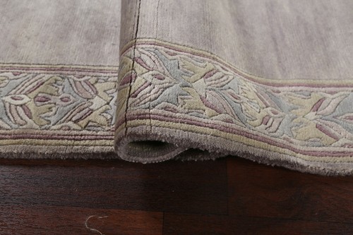 Contemporary Thick Plush Bordered Nepalese 4'x6' Area Rug Handmade Wool Carpet - Picture 11 of 12