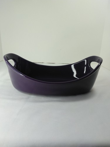 Rachel Ray 1,25 Quart ovale Backform lila Griffe Mikrowelle Spülmaschinenfest