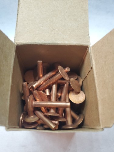 NEW!! GLENDENIN BROS. Copper Rivets & Burrs 1 1/4" Long #7 (1 Pound) 9A0768 - Picture 2 of 5