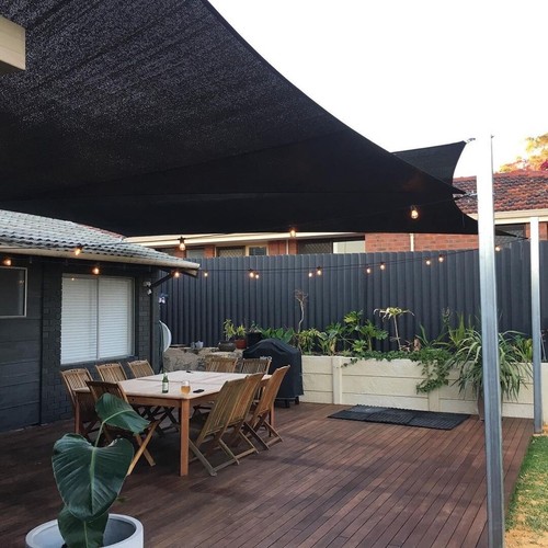 Sombreado Dama Rectángulo NEGRO 4m X 6m Sombra Vela Sol Resistente 280GSM 4x6m Sombra - Imagen 7 de 24