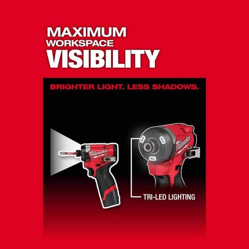 Milwaukee Impact Driver Kit 1/4" 12V Li-Ion 4-Mode Brushless w/ LED Flood Light - Picture 7 of 12