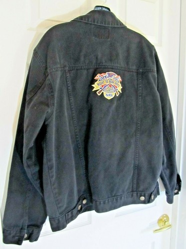 Giacca jeans denim nera NRA National Rifle Association Patriot Meds taglia Med. - Foto 2 di 12