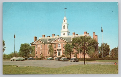 Postcard  New State House Dover Delaware DE Cars - Picture 1 of 2