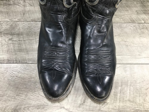 Nocona 8517C Black Cowhide Cowboy Western Round Toe Men’s Boots Size 10 Vintage - Picture 4 of 10