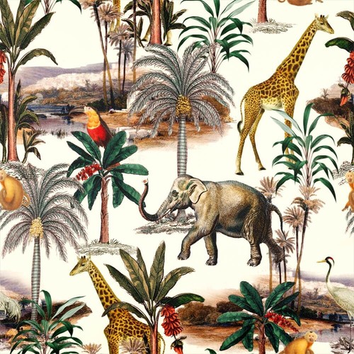 Luxury Designer Eco-Velvet Fabric Upholstery Curtain Craft Metre Safari Voyage - Picture 32 of 43