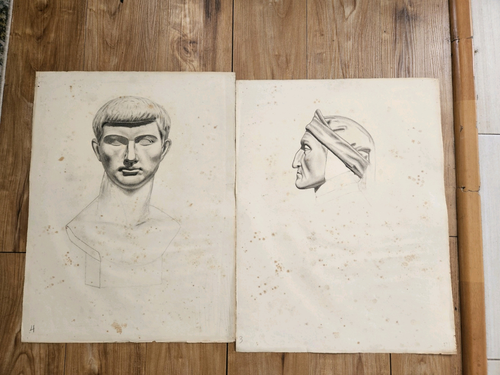 RARE LOT OF 6 ORIGINAL DRAWINGS SKETCHES 1930'S REGISTERED FIGURATIVE ART NUDES - Picture 3 of 17