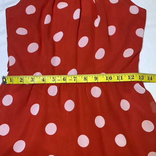 Teeze Me Juniors Red Polka Dots Halter Neck Sleeveless Dress MISSING BELT Size 3 - Picture 4 of 8