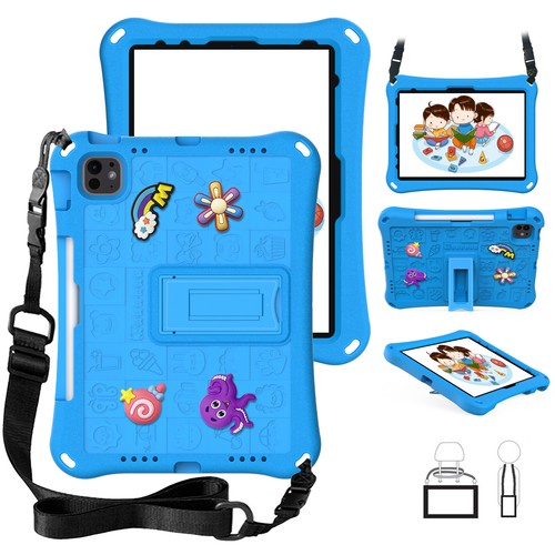 For iPad Air 2024/iPad 10.2"/Mini6 Crossbody Cute Kids Case Stand Rugged Cover - Picture 32 of 61