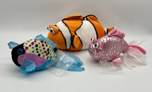 GANZ Webkinz Lil' Kinz Lot of 3 Clown Fish  Pink Glitter Fish  Polka Back Fish - Picture 4 of 13