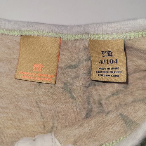 Scotch Shrunk Shirt Boy 4/104 Green Grey Stripe Long Sleeve Henley Cotton Logo - Picture 6 of 10