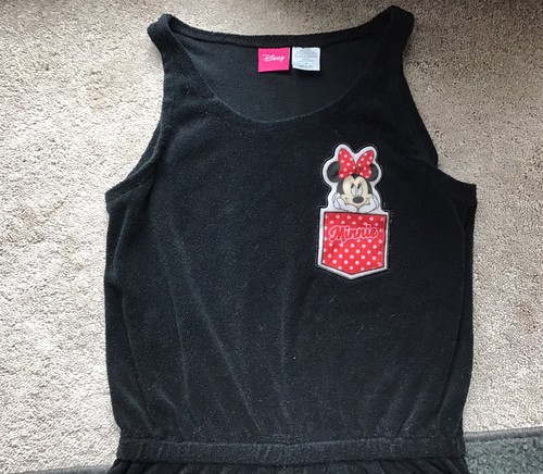 Girls Disney Size Medium Romper Beach Cover Up Minnie Mouse Sleeveless Black - Picture 10 of 12
