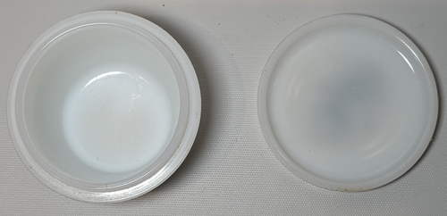 Vtg Hazel Atlas Company Milk Glass Shield Drippings Grease Jar Kitchen Decor - Picture 5 of 14