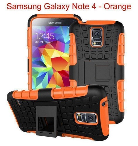 Samsung Galaxy Note 4 Heavy Duty Armor Phone Case Cover with Stand - Photo 13 sur 17