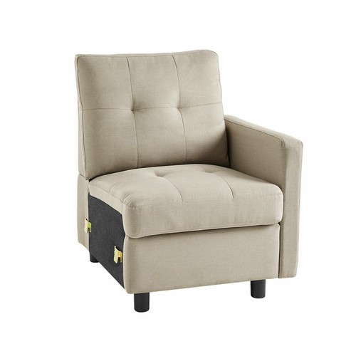 Sectional Modern Sofa Set Modern Linen Fabric L-Shaped Couch w/Reversible Chaise - Picture 14 of 27