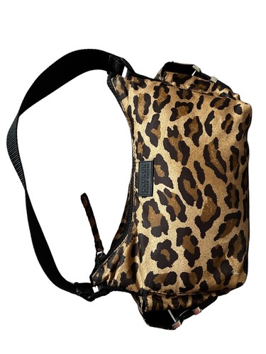 Lauren Ralph Lauren Leopard Print Shoulder Bag Black Strap Zip Close Nylon EUC! - Picture 4 of 14