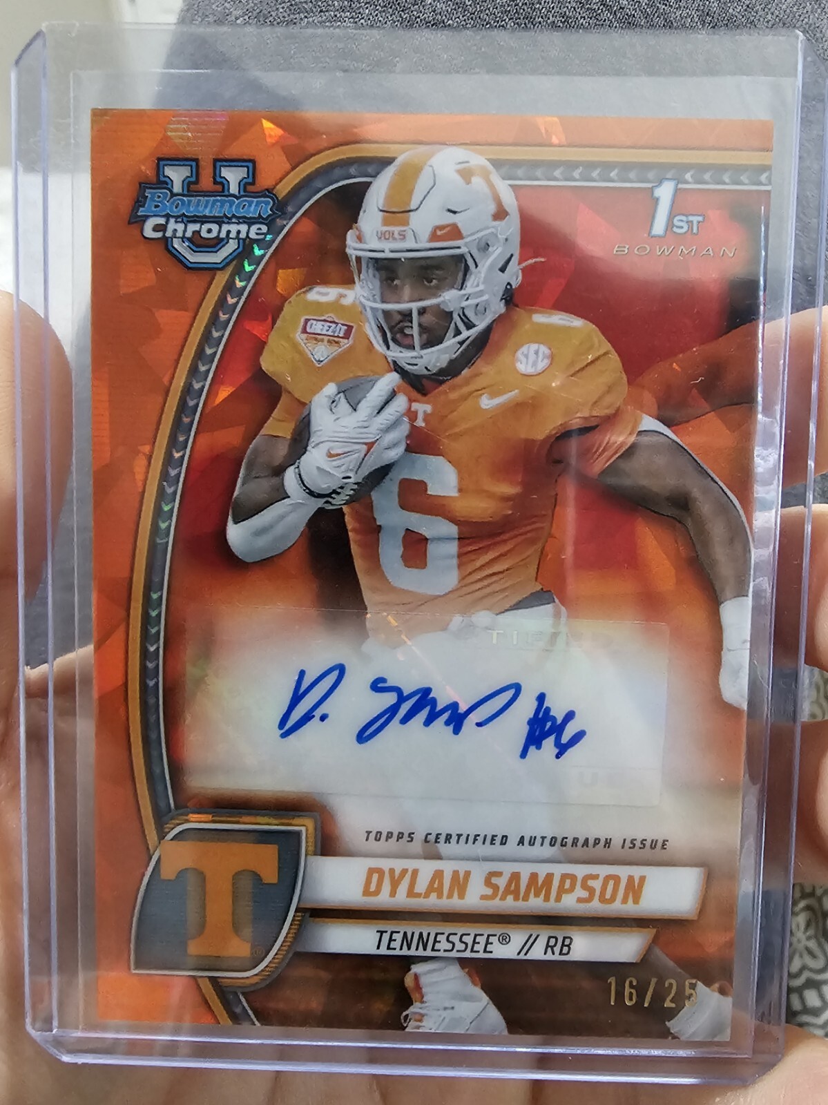 🔥 /25 DYLAN SAMPSON Auto 2024 Bowman U Chrome Orange Sapphire Color Match