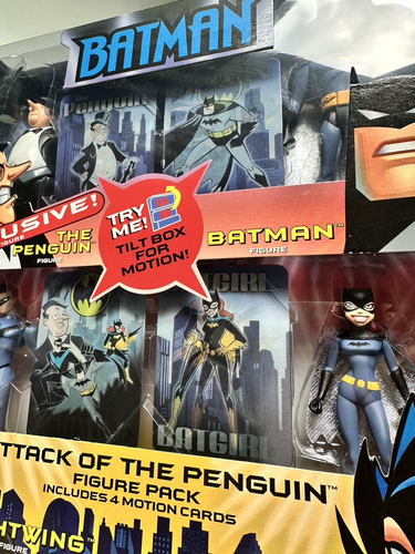 Batman Batgirl Nightwing figura de acción caja set Attack of the Penguin Mattel 2003 - Imagen 5 de 15