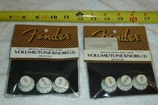 2 Pk Fender Original Stratocaster Guitar White Knobs 099-2035-000 - Item NW-3