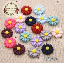 50pc Vintage Resin Daisy Flowers Charms Flatback Cabochon Pendant Jewelry Making