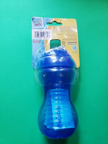 NUBY NO SPILL BLUE TWIST N' SIP BPA FREE 10 OZ CUP SOFT FLEX STRAW NEW 12+ - Picture 8 of 8