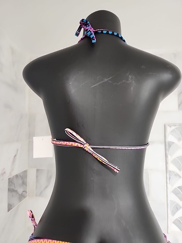 ROSEZUZU Womens Size Xl Tribal Triangle Side Tie 2pc BIKINI Swimsuit NWT - Picture 9 of 15