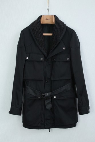 Runway GUCCI A/W 2005 Black Nylon Cotton Motorcycle Jacket Alpaca Trim 50IT 40US - Picture 13 of 17