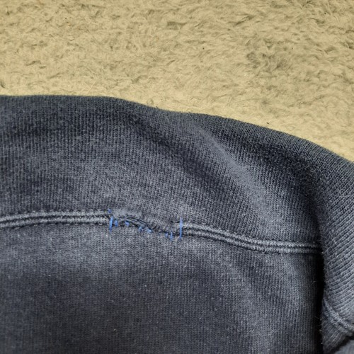 VINTAGE Michigan Wolverines Sweatshirt Men Large Crew Neck Pullover Sweater Navy - Picture 10 of 11