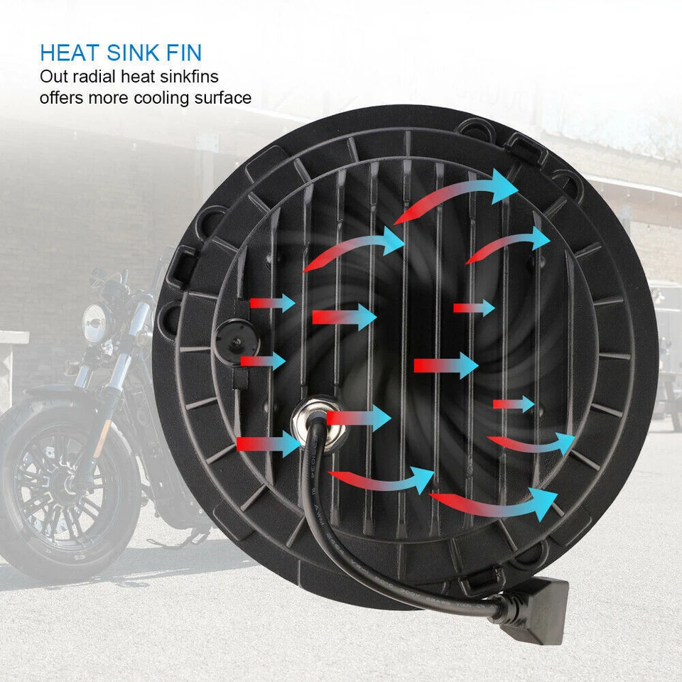 Faro LED 7 pulgadas + cubo de carcasa para Yamaha Road Star Silverado 2004-2010 Foto 4 de 4