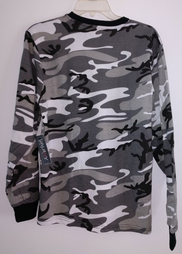 Camiseta térmica gris camuflaje para hombre manga larga mezcla de algodón top pequeña nueva con etiquetas - Imagen 6 de 12