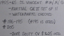 1955-65 ST. VINCENT #186-205: F/VF MNH/MH/Used 'QEII' partial set of 11 1