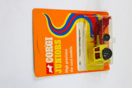 1973 Corgi Juniors #43 Tractor with Angledozer Yellow Red United Kingdom NEW NOS - Picture 4 of 7