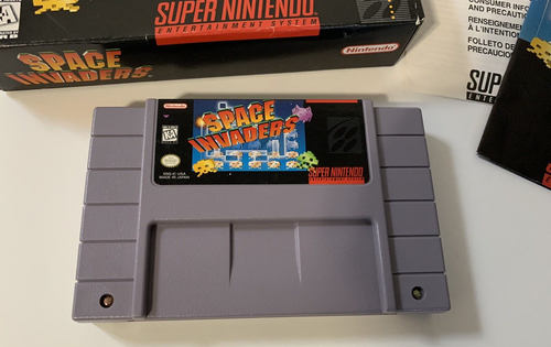 Super Nintendo SNES SPACE INVADERS VIDEO GAME - Tested Works - BOX MANUAL Insert - Picture 2 of 6