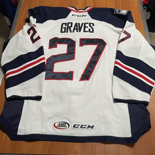 Maglia Hockey Game Worn Ryan Graves Hartford Wolf Pack AHL usata NY Rangers 58 - Foto 3 di 7