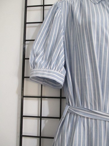 "NEW" MAX STUDIO / ORG $178 🌸 SIZE LARGE==BLUE STRIPED / BELTED MAXI DRESS - Picture 3 of 7