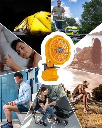 Battery Fan for Dewalt 20v Max Battery Portable Jobsite Fan with 3 Speed Setting - Picture 7 of 15