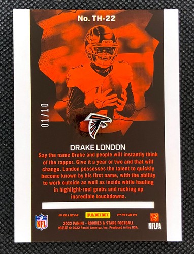 Panini Drake London Gold Prizm 1/10 Thrillers RC SP 2022 - Foto 2 di 2