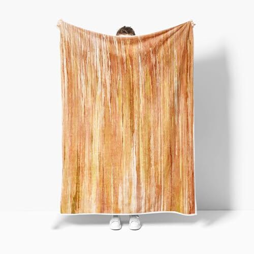 Fall Throw Blanket Orange Yellow Blankets Abstract Soft Fleece Blankets for C... - Picture 5 of 6