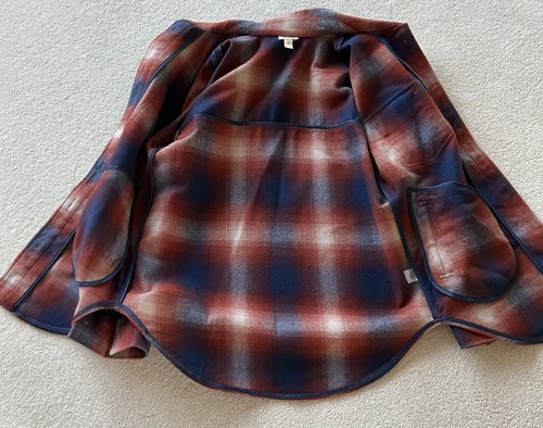 NWT A.N.A Shacket Womens XS Blue Rust Beige Plaid Shirt Jacket Oversized Pockets - Picture 7 of 11