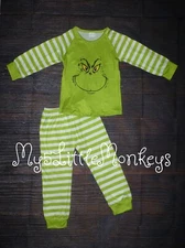 NEW Boutique Grinch Stole Christmas Dr Seuss Girls Boys Pajamas