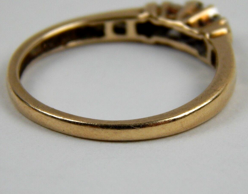 0,25 CTW runder Schliff 9 Diamanten Hochzeitsband Ring 10k Gelbgold Größe 7,25 - Bild 9 von 22