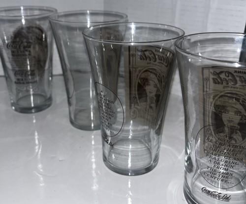 Vintage Retro COCA-COLA Set of 7 Victorian Lady Flair Glasses - Picture 8 of 8