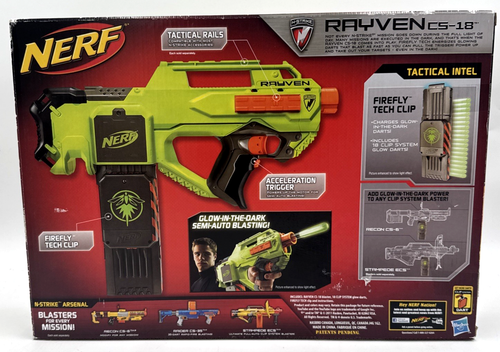 NERF N-Strike Raven CS-18 Glow-in-the-Dark sabbiatura semi-automatica - scatola aperta - Foto 3 di 13