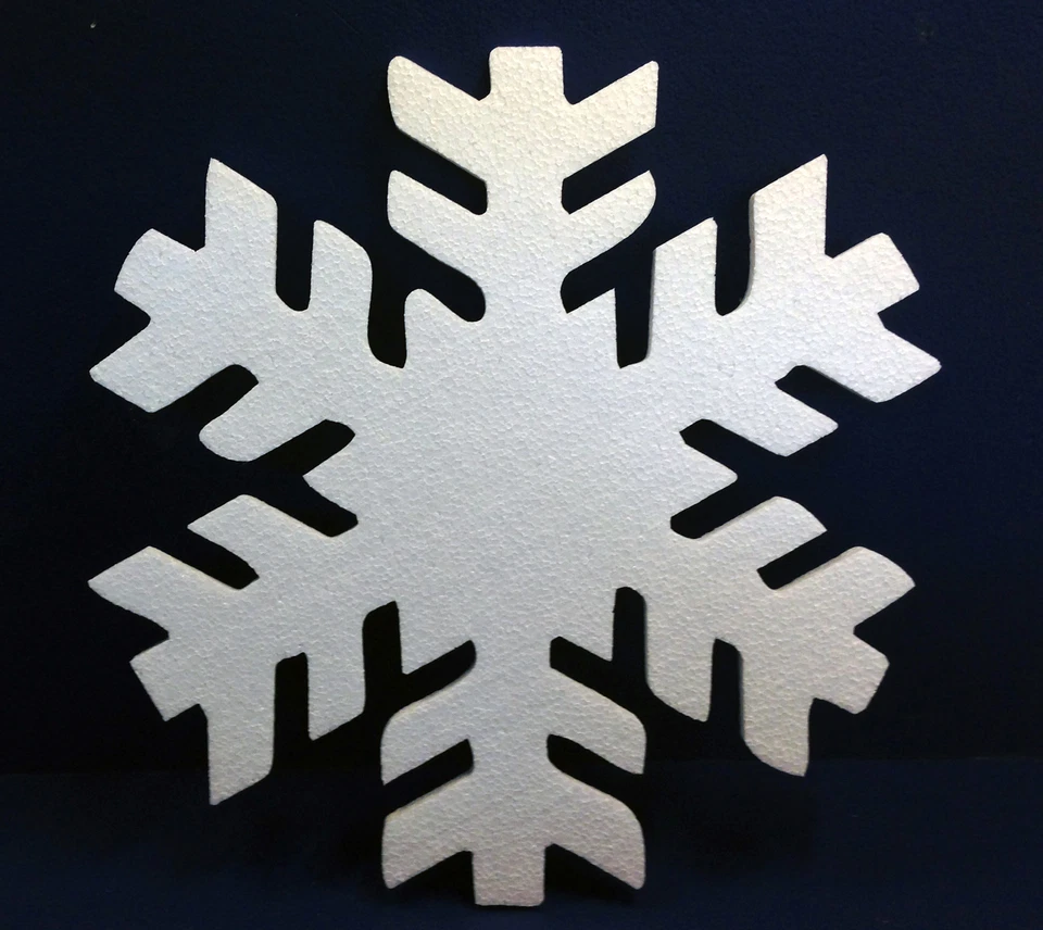MRPOLYSTYRENE 80 POLYSTYRENE SNOWFLAKE IN HD 1 DESIGN 360MM HEIGHT 10MM THICK