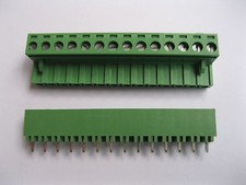 3 pcs Green Straight 14 pin 5.08mm Screw Terminal Block Connector Pluggable Type